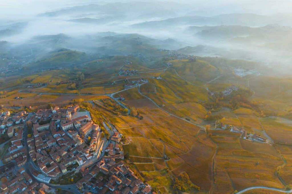 Sunrise over Barolo, Piedmont